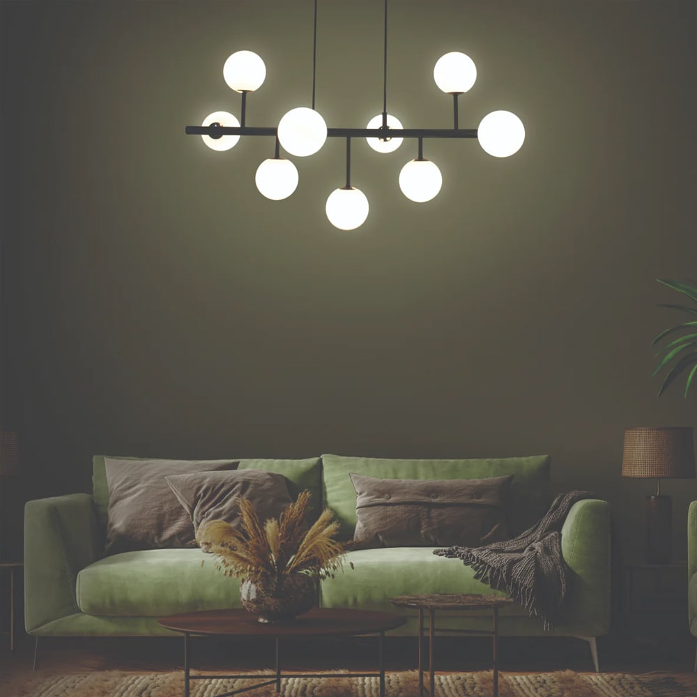 Stellar 9 Head Chandelier (Matte Black)